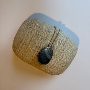 Kayu Woven Clutch Crossbody Gold Chain Stone Detail